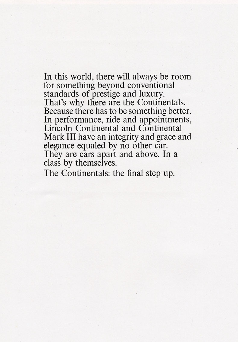 1971 Lincoln Continental Brochure Page 4